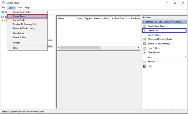 Create Task on Windows Task Scheduler